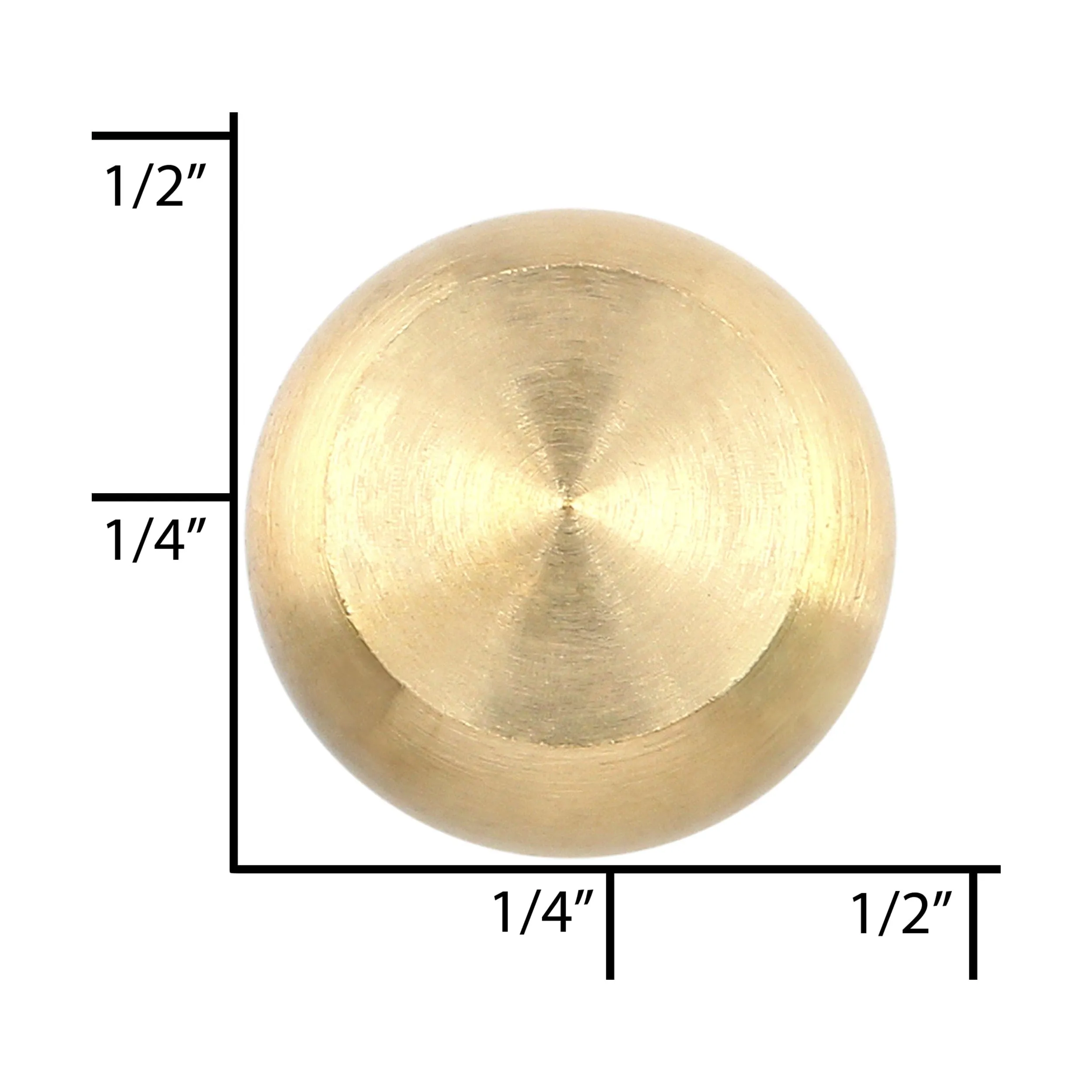 11mm Brass, Dome Top Stud with Screw, Zinc Alloy - PK5, #P-4003-11-BRS