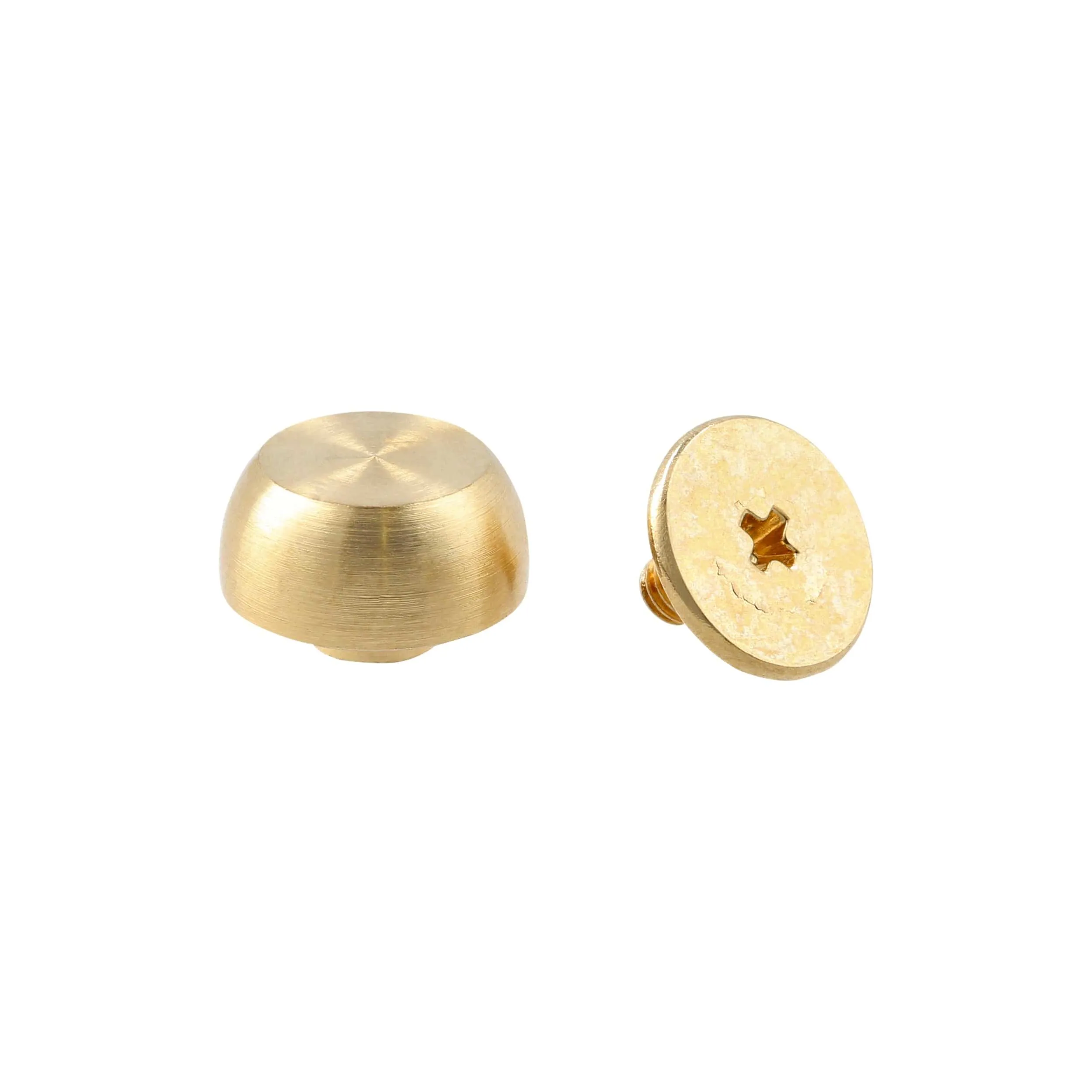 11mm Brass, Dome Top Stud with Screw, Zinc Alloy - PK5, #P-4003-11-BRS