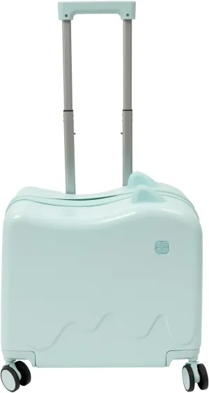 18" Kids Riding Suitcase, Children's Luggage Case Rolling Luggage With Lock, Travel Trolley Case, Cute Lightweight, with Lock for Short Trips, School Trips, Outings, Mint Green