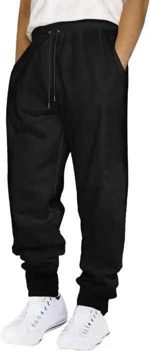 2024 Cargo Sweatpants for Men Stylish Fleece Joggers Pants Elastic Waist Baggy Drawstring Trousers Bottoms with Pockets