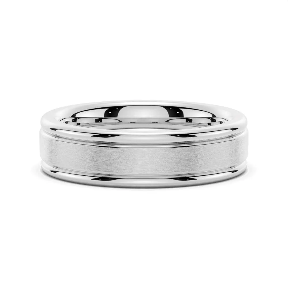6mm Brushed Finish Men's Wedding Band