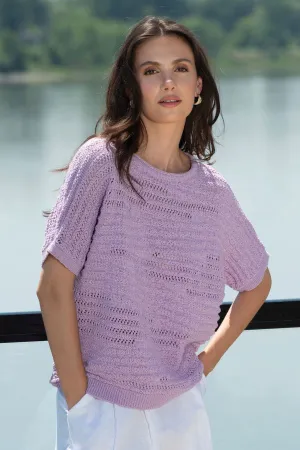 Alison Sheri A45108 Lilac Short Sleeve Jumper
