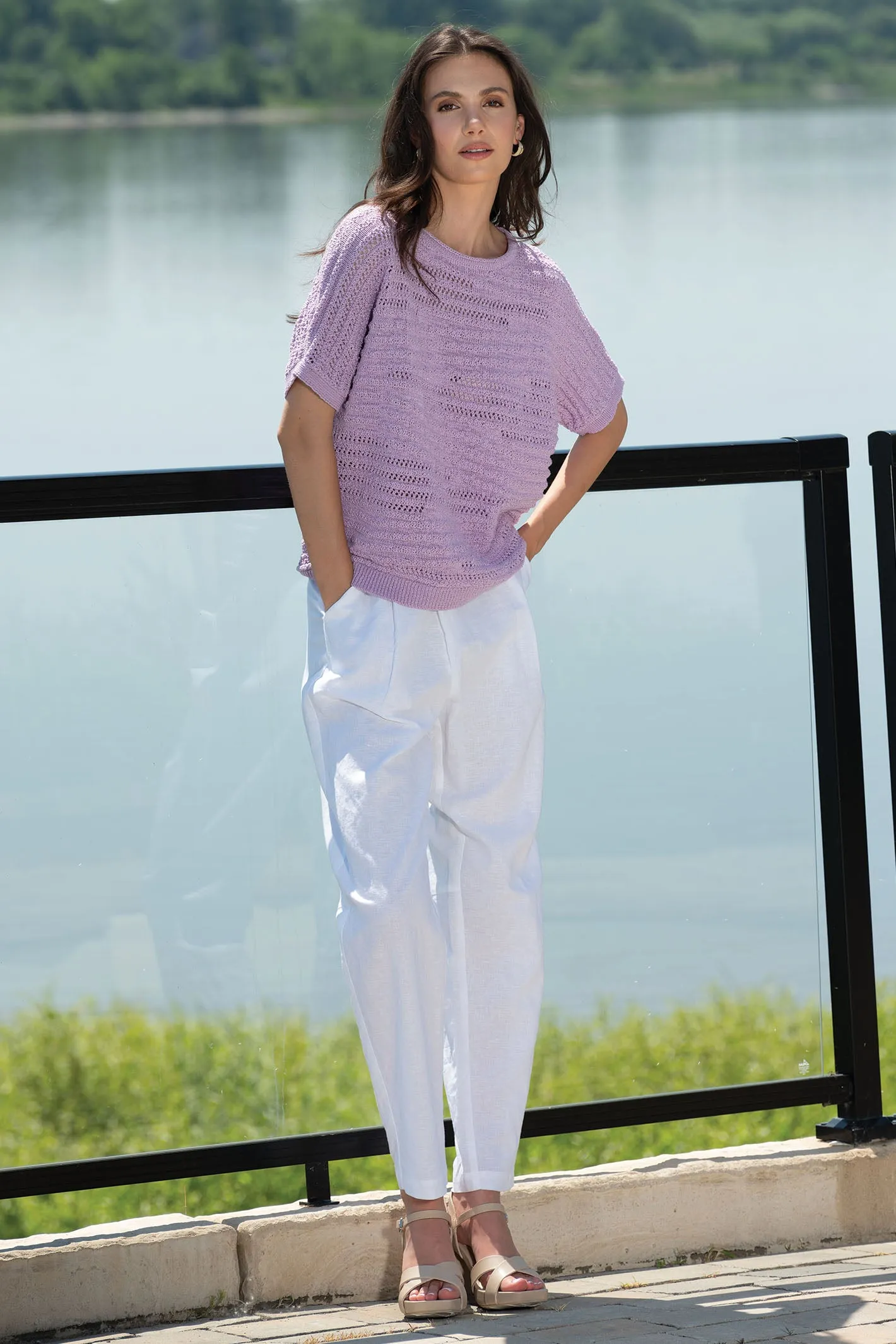 Alison Sheri A45108 Lilac Short Sleeve Jumper