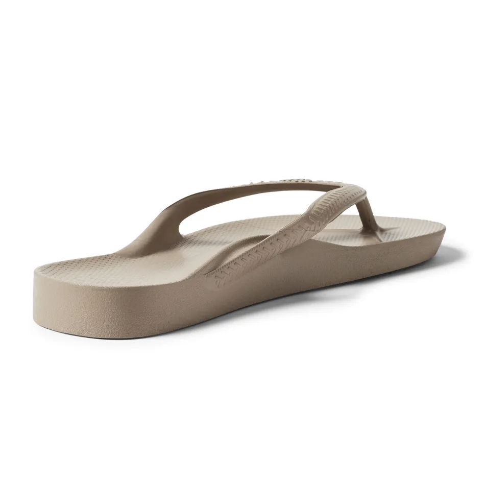 Archies Arch Support Flip Flops in Taupe
