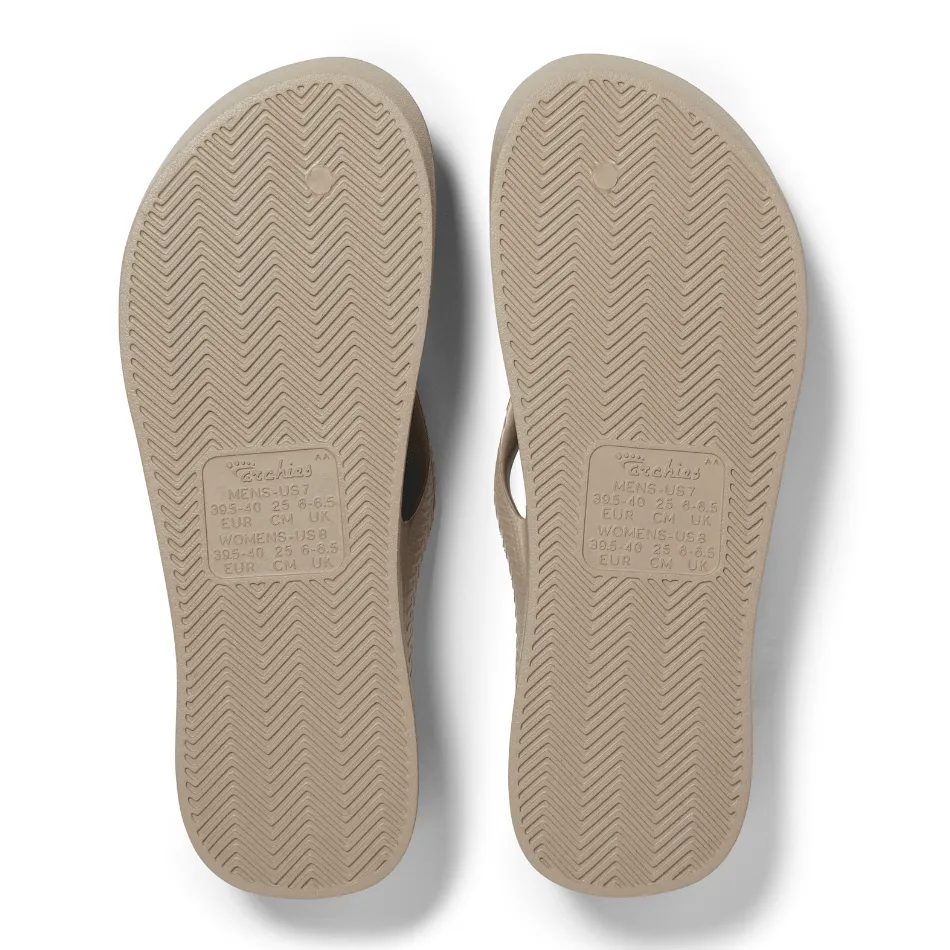 Archies Arch Support Flip Flops in Taupe