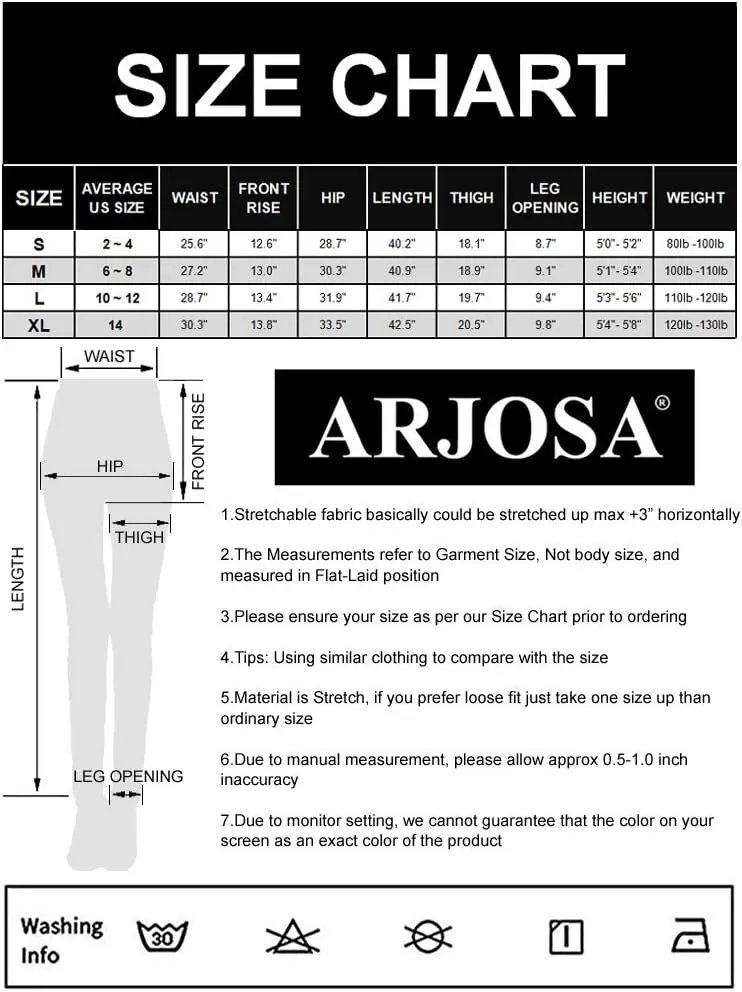 ARJOSA Women's Faux Leather Leggings High Waist Tights Skinny Pants