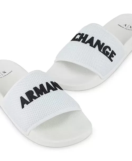 ARMANI EXCHANGE Men's Logo on Mesh Slides Sandals