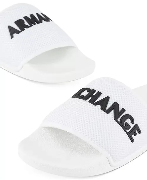 ARMANI EXCHANGE Men's Logo on Mesh Slides Sandals