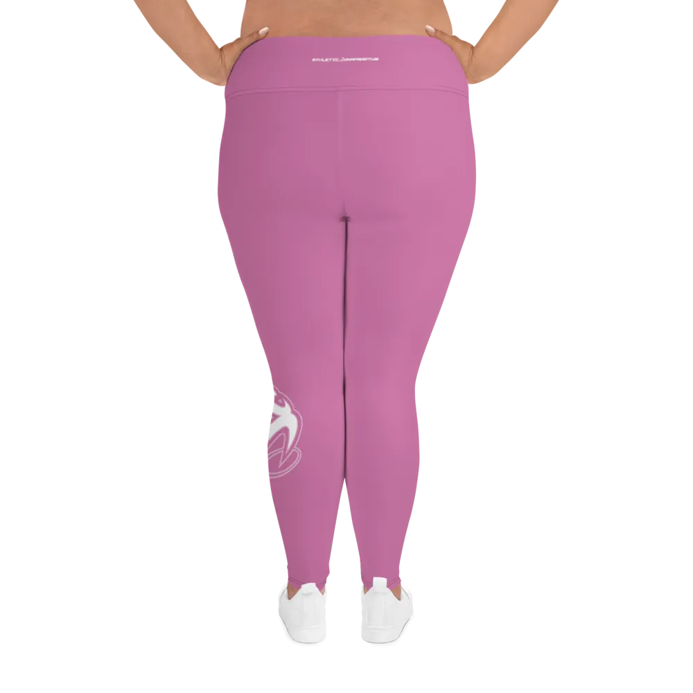 Athletic Apparatus Pink 1 White logo V3 Plus Size Leggings