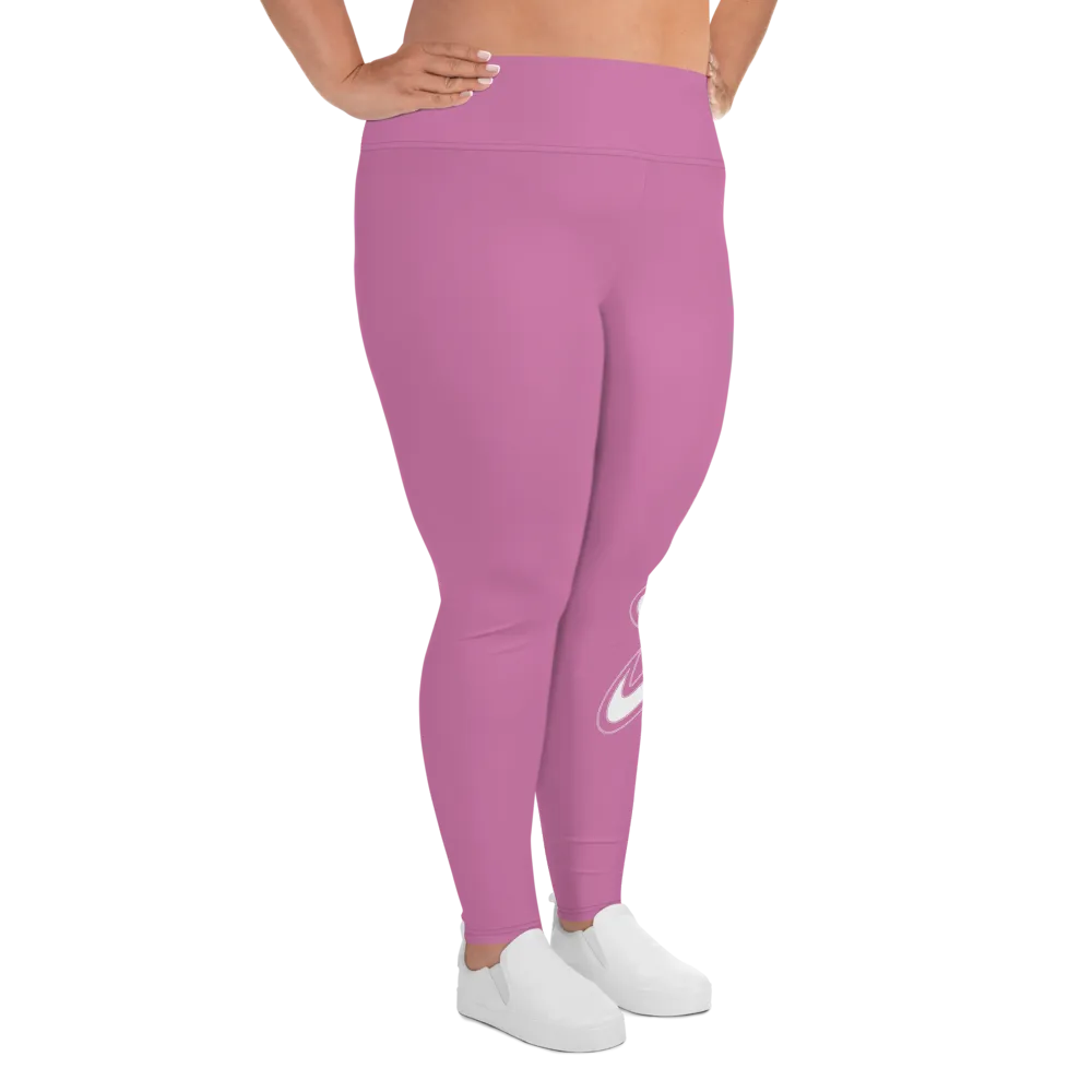 Athletic Apparatus Pink 1 White logo V3 Plus Size Leggings