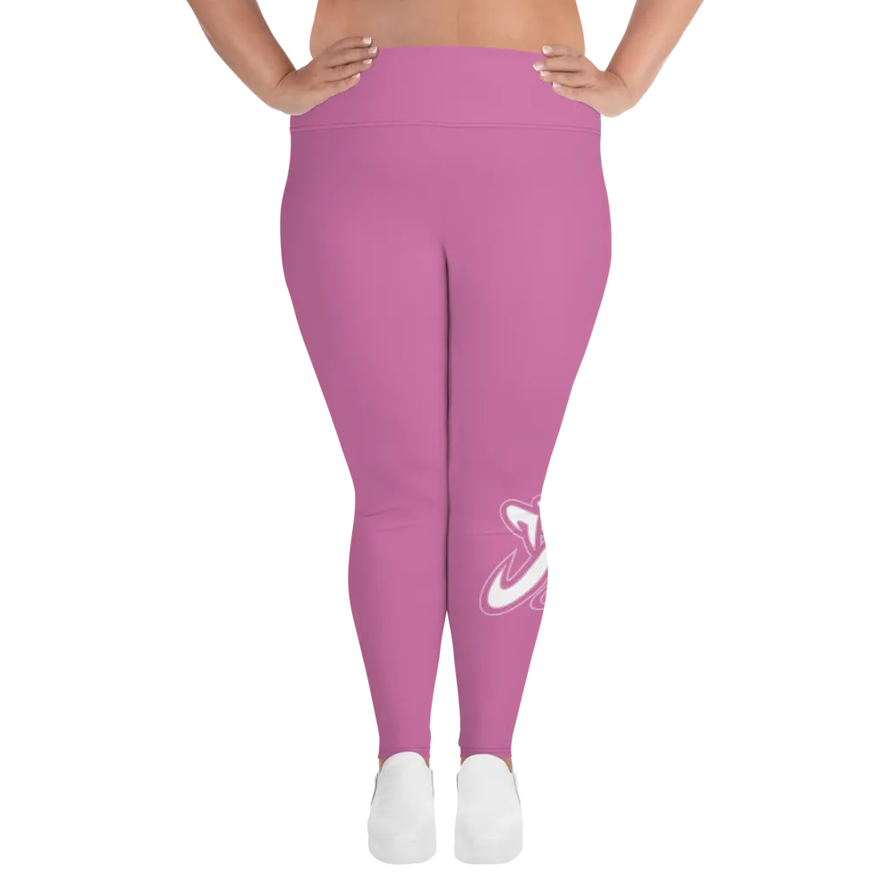 Athletic Apparatus Pink 1 White logo V3 Plus Size Leggings