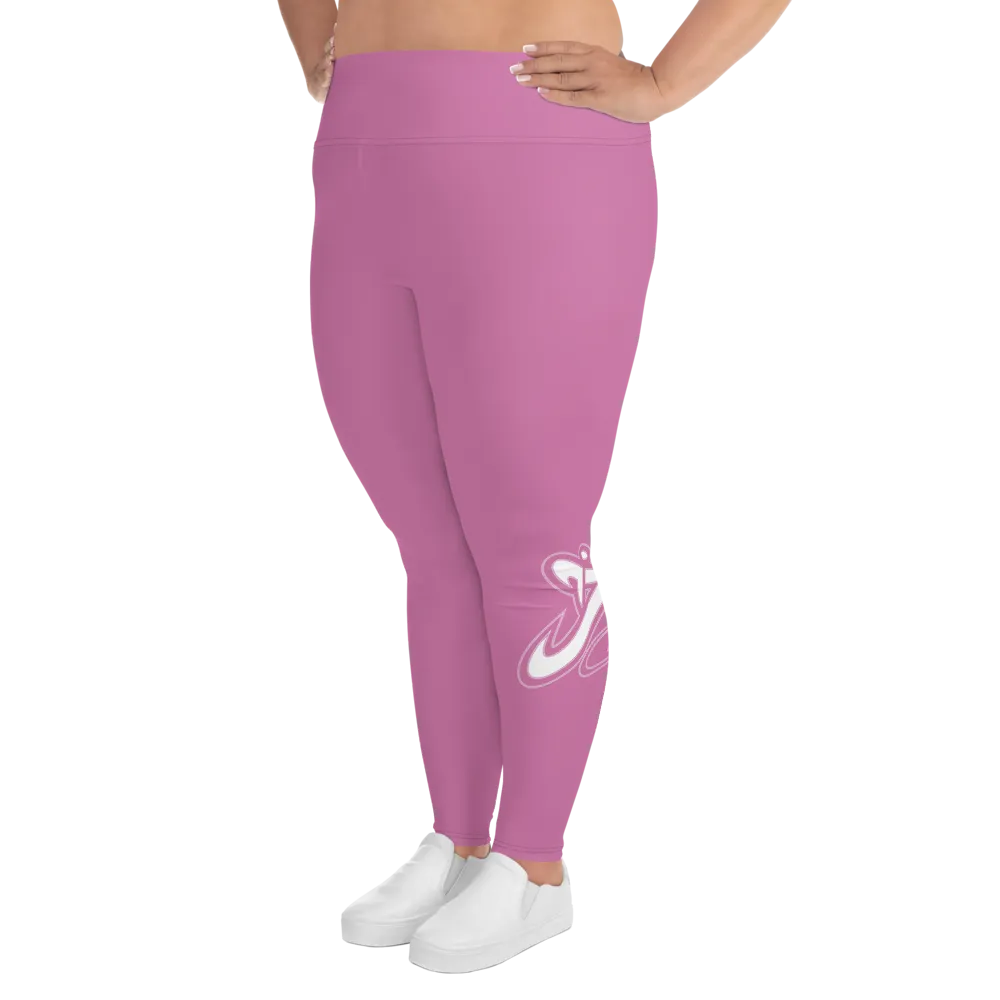 Athletic Apparatus Pink 1 White logo V3 Plus Size Leggings