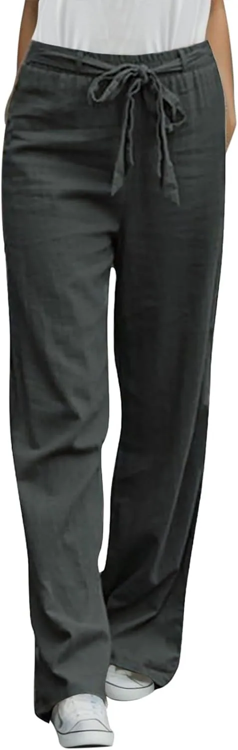Baggy Jeans for Women Linen Pants Women high Waisted Blue Womens Yoga Pants with Pockets Loose Flowy Womens Ankle Jeans Shapewear Pajama Aesthetic Pull Black Ripped Jeans for Woman