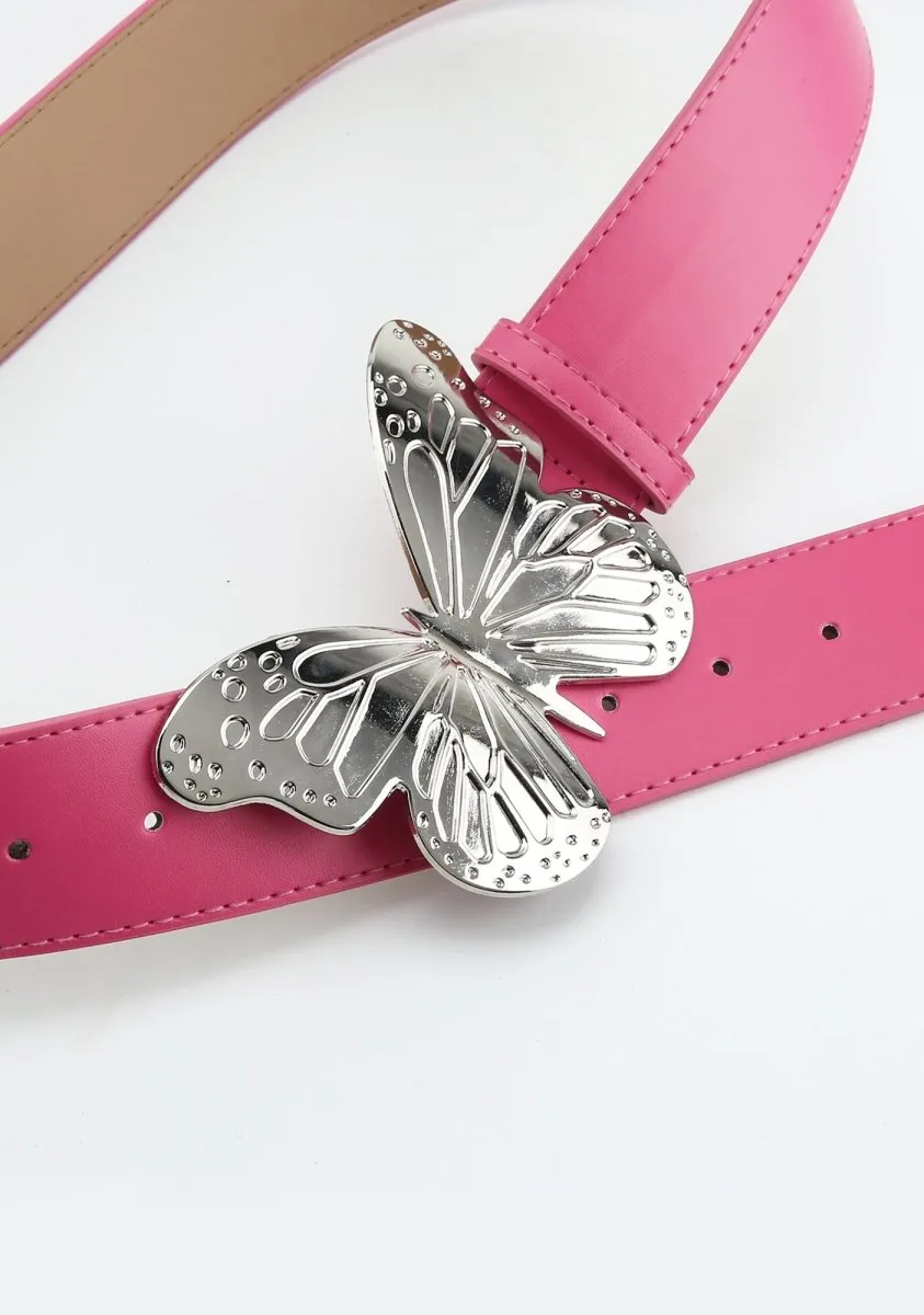Big Butterfly Leather Buckle Belt
