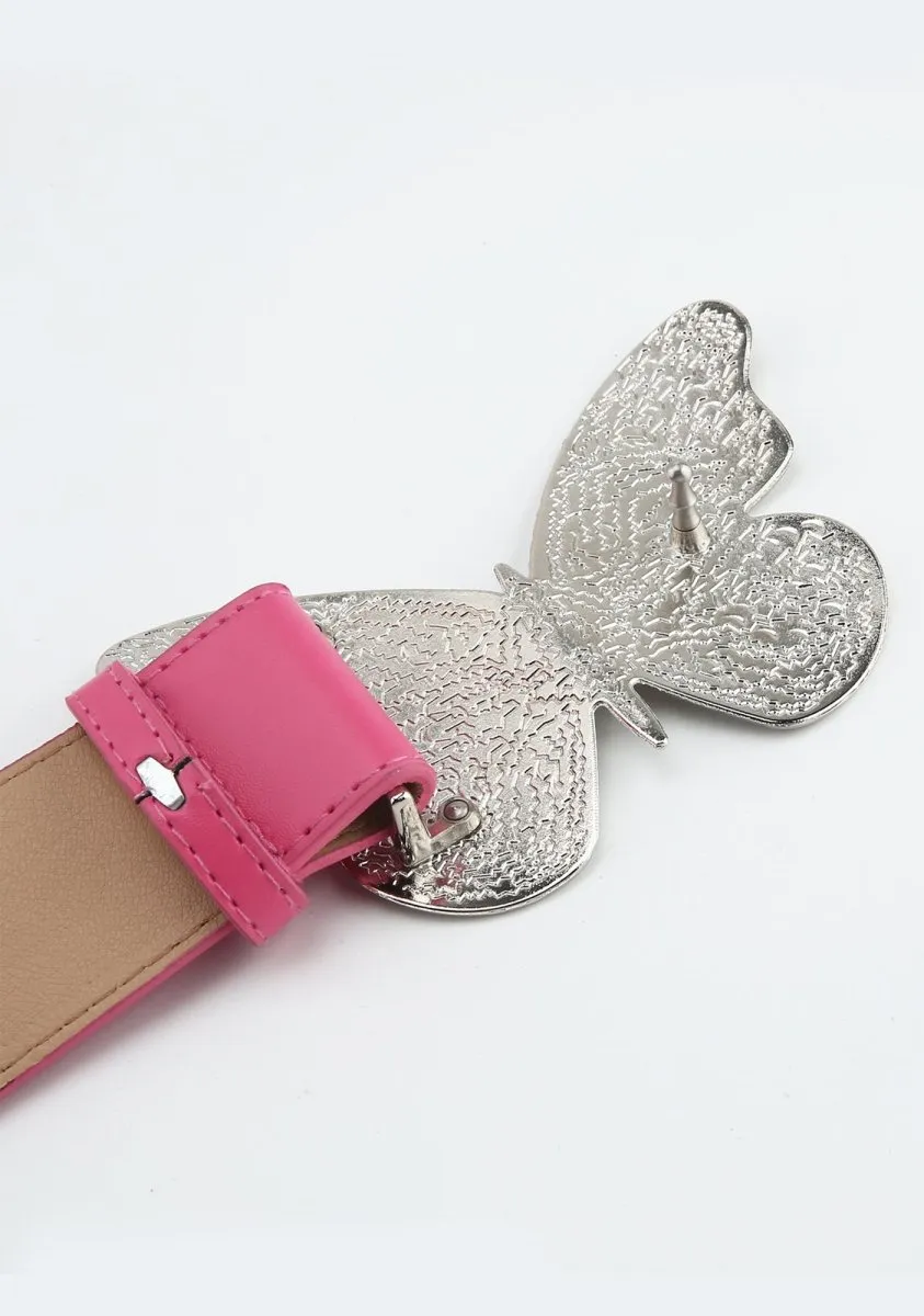 Big Butterfly Leather Buckle Belt