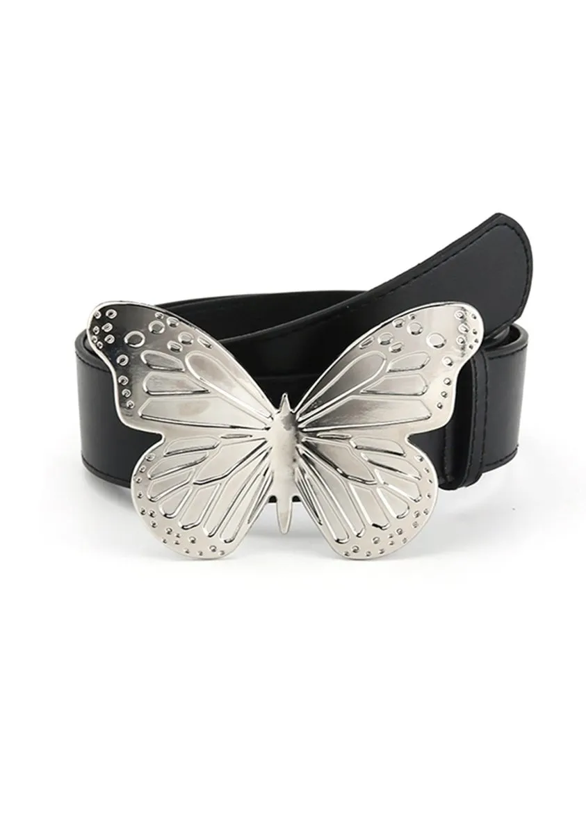 Big Butterfly Leather Buckle Belt
