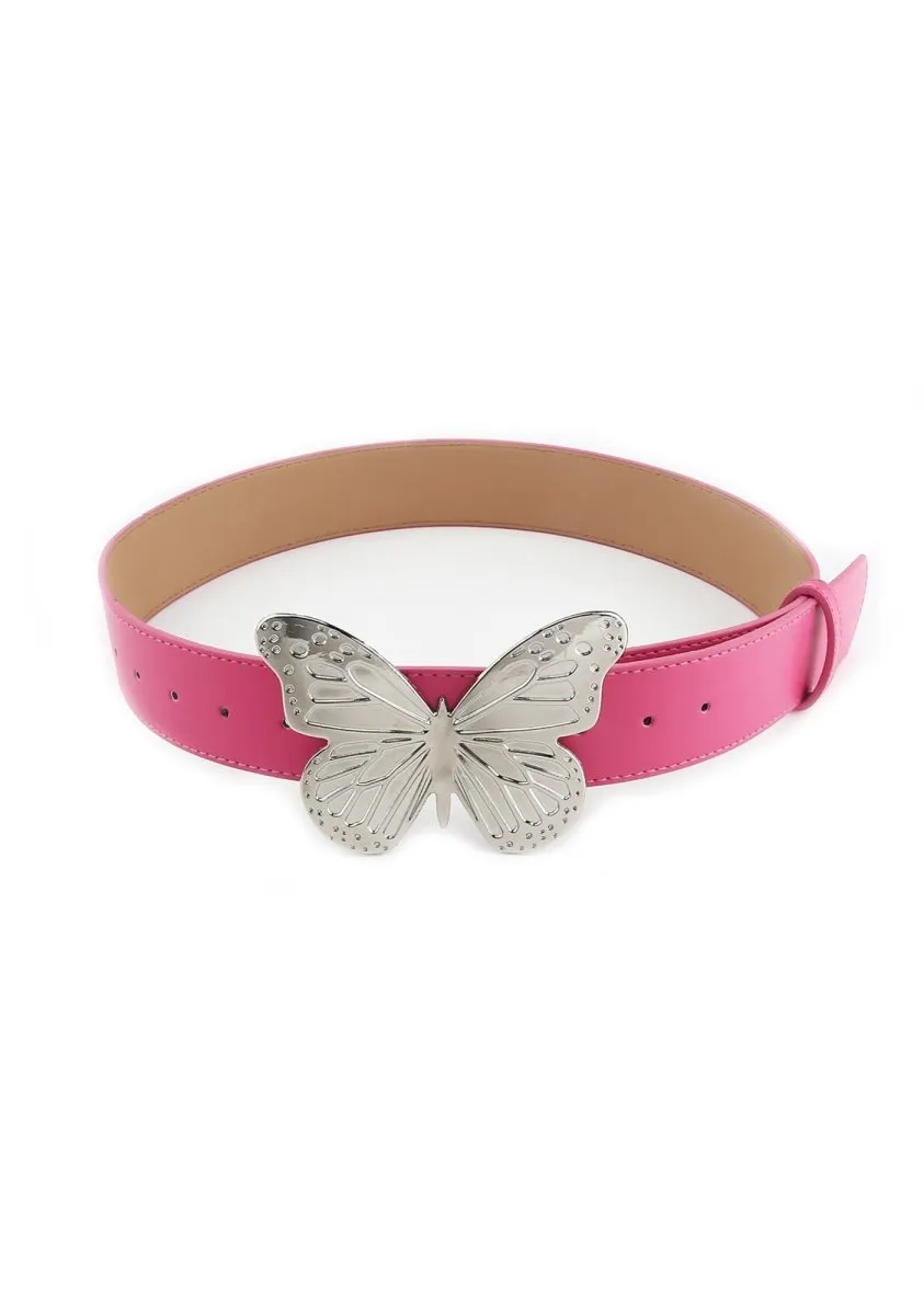 Big Butterfly Leather Buckle Belt
