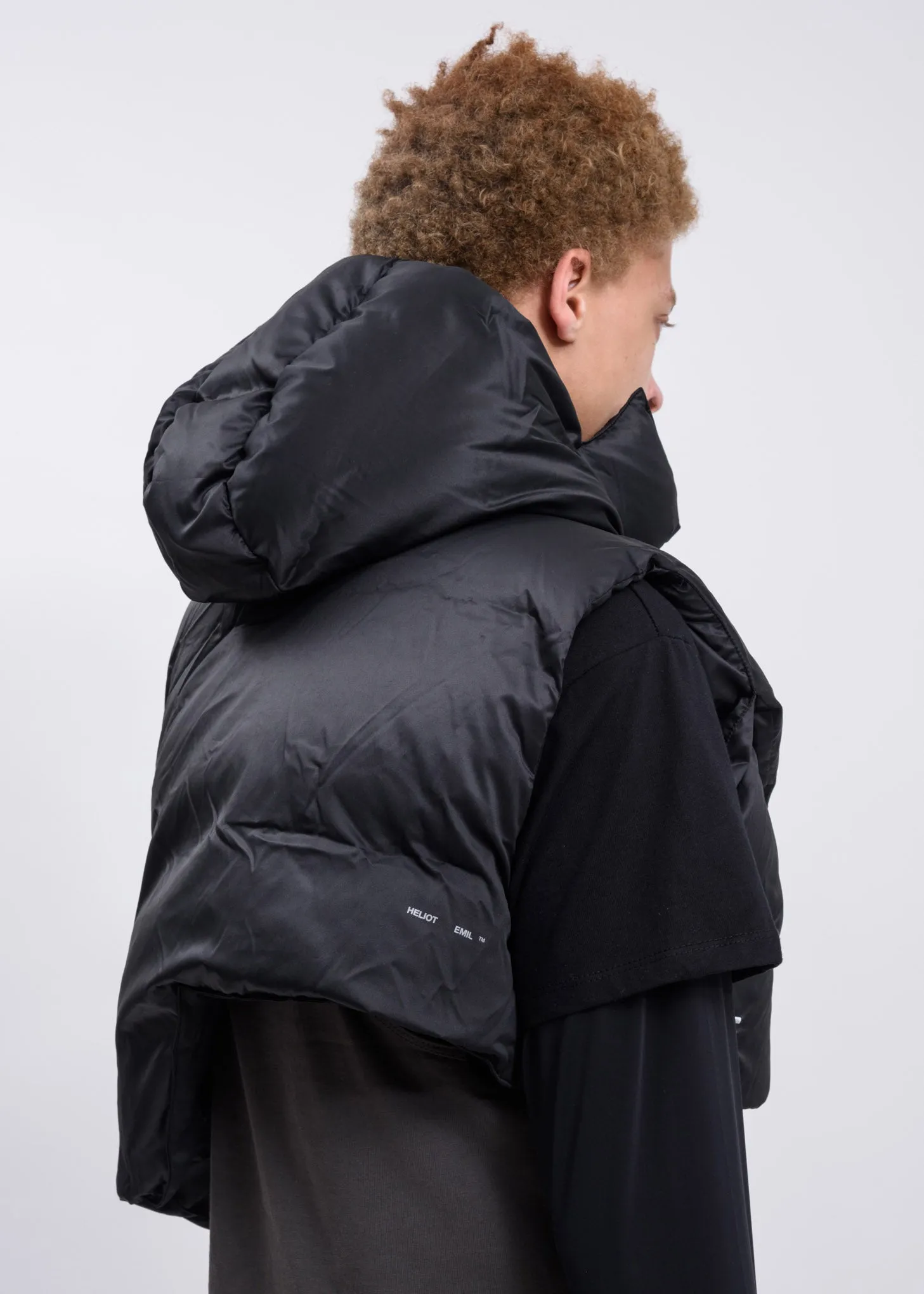 Black Down Hooded Vest