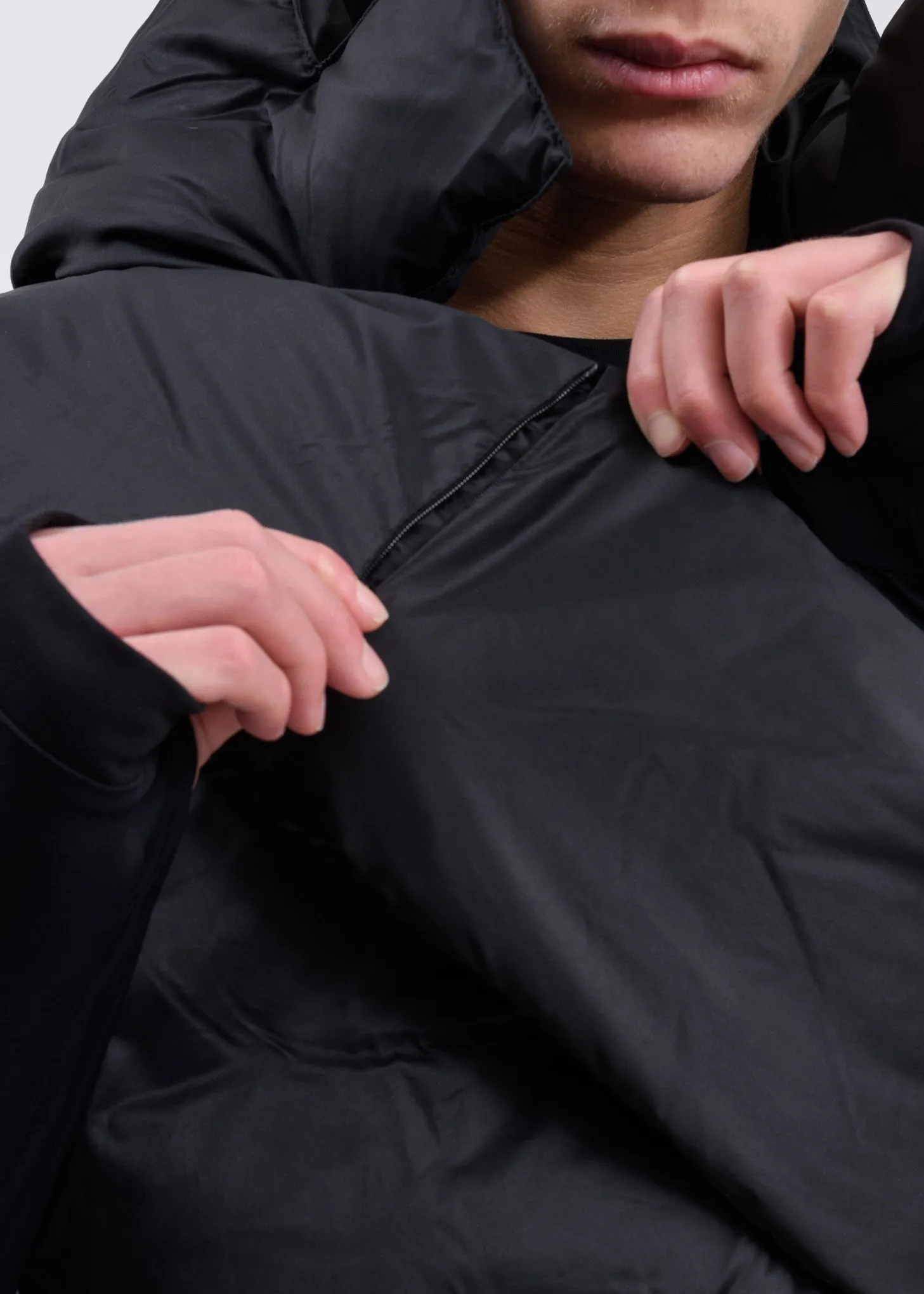 Black Down Hooded Vest