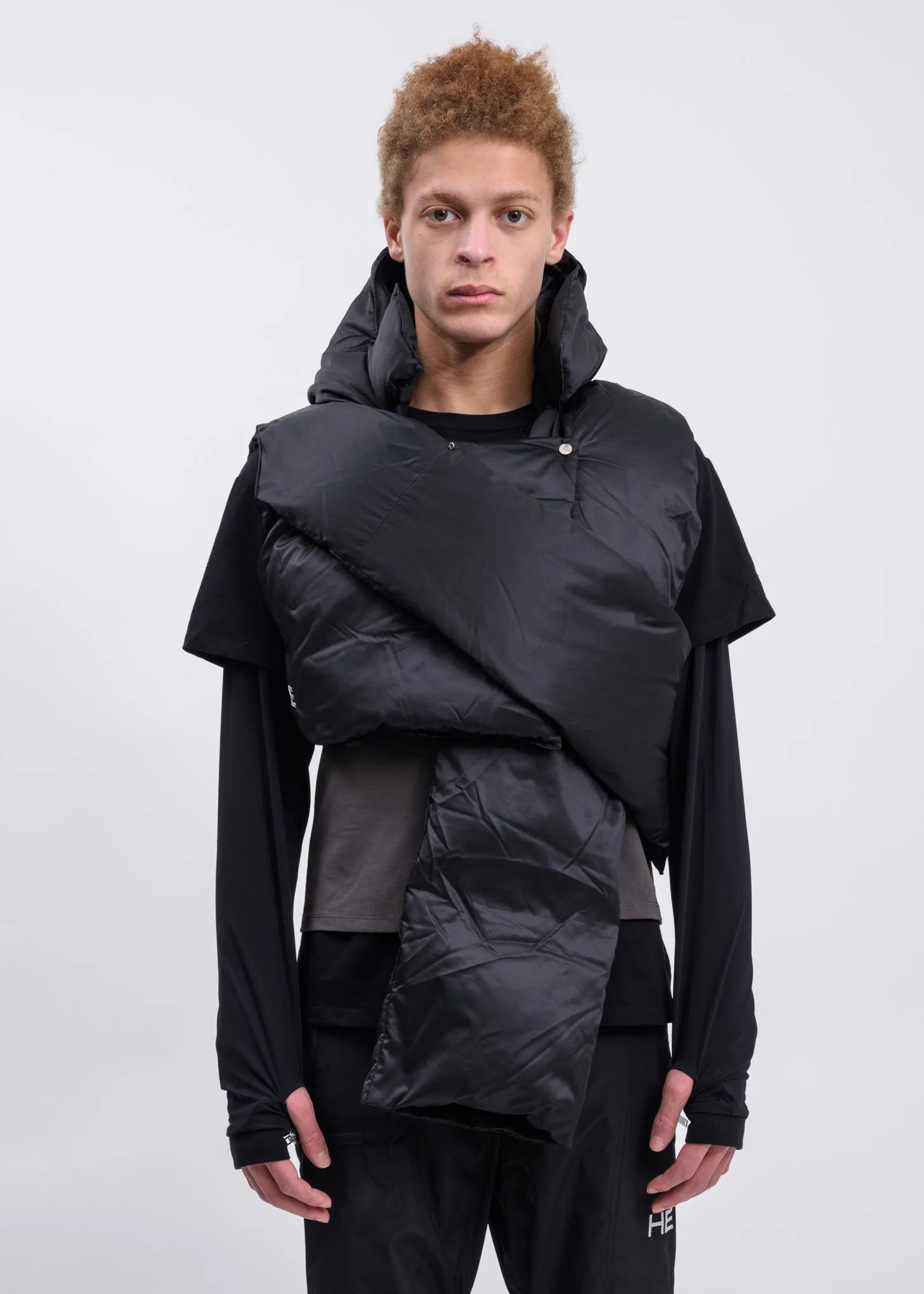 Black Down Hooded Vest