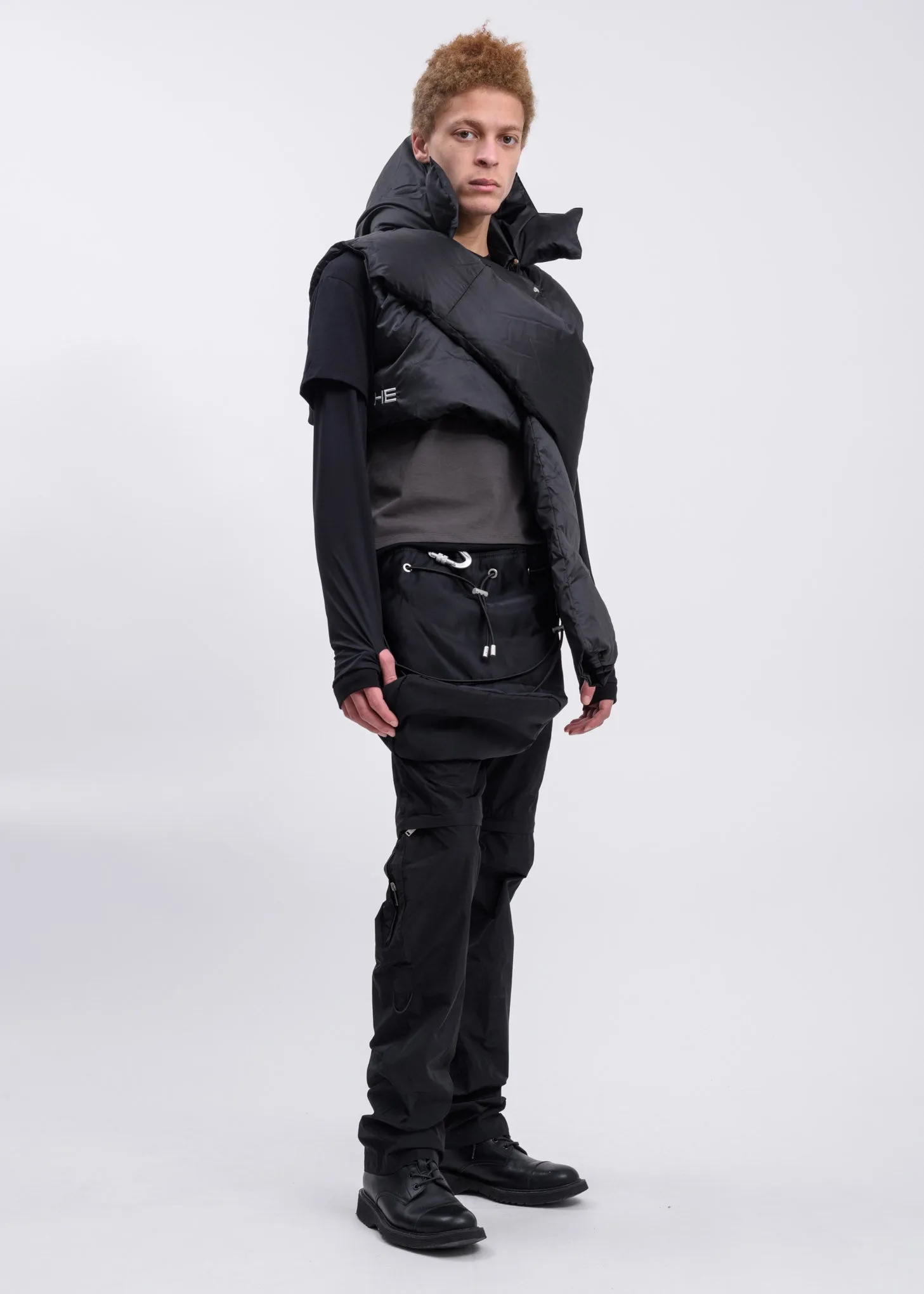Black Down Hooded Vest