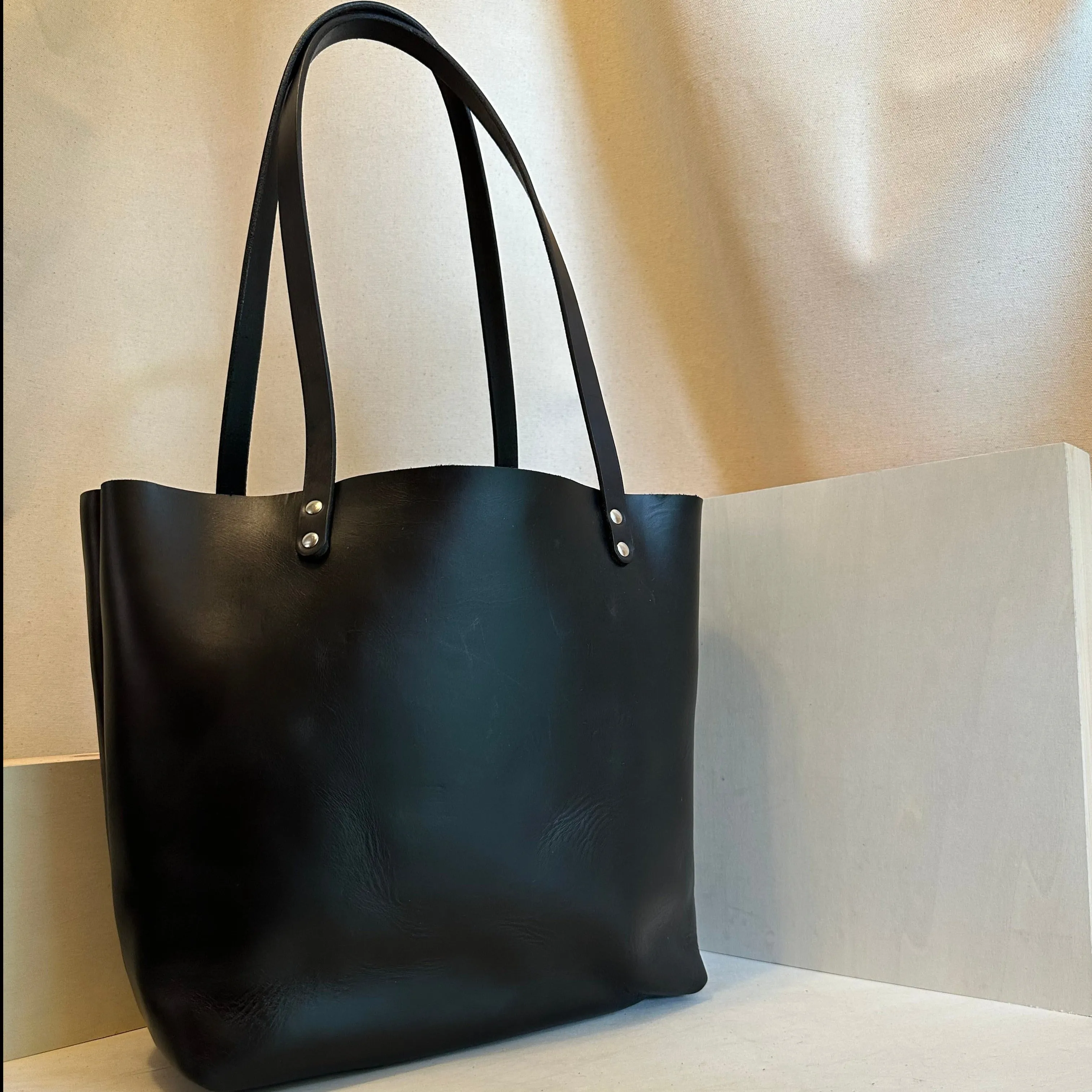 Black EDC Leather Tote Bag