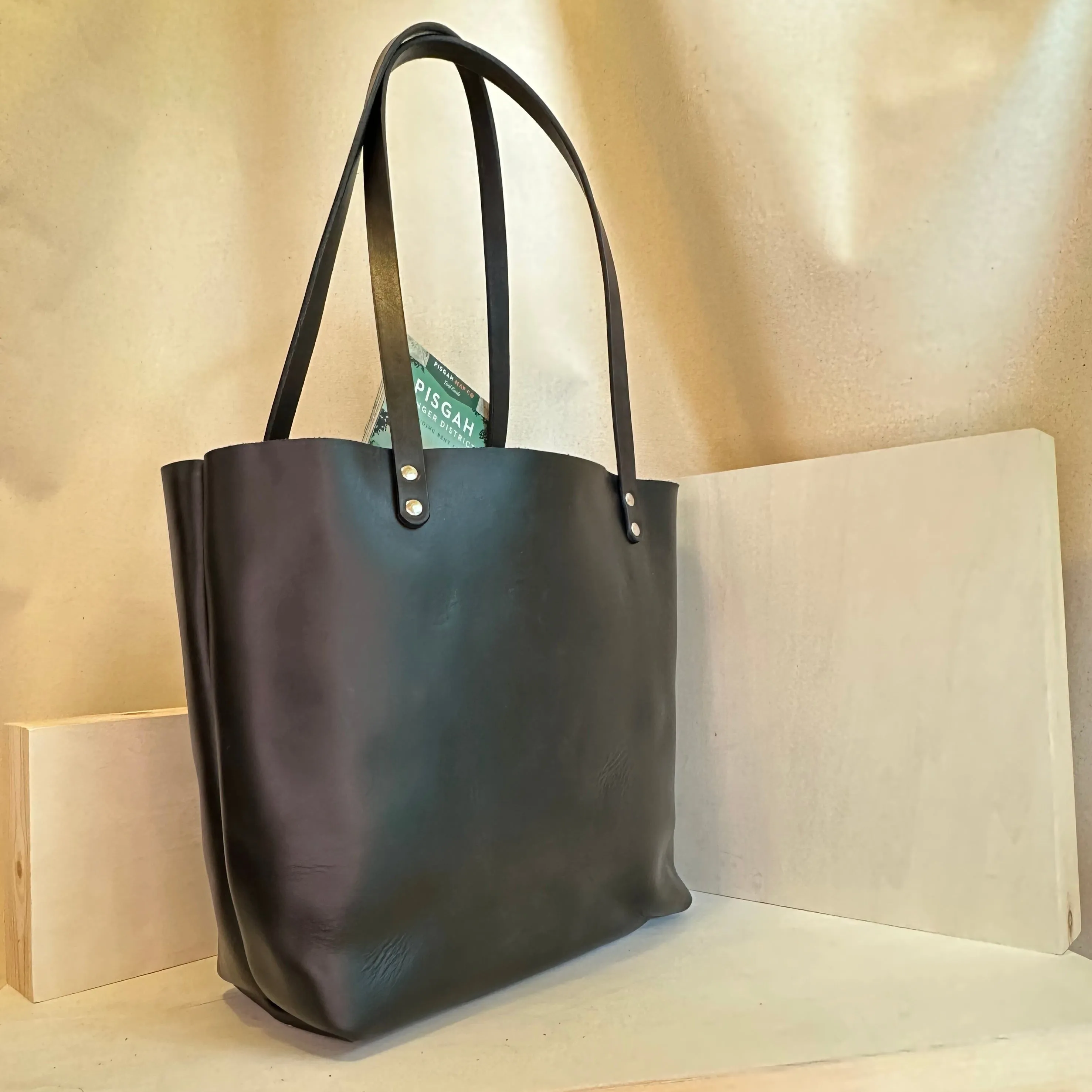 Black EDC Leather Tote Bag