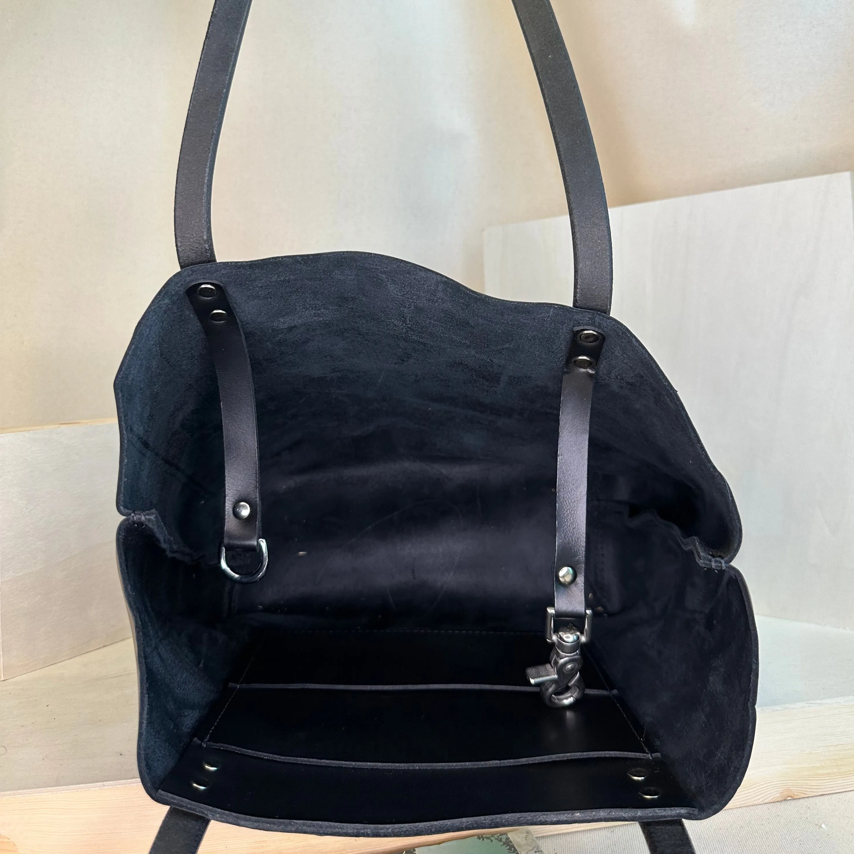 Black EDC Leather Tote Bag