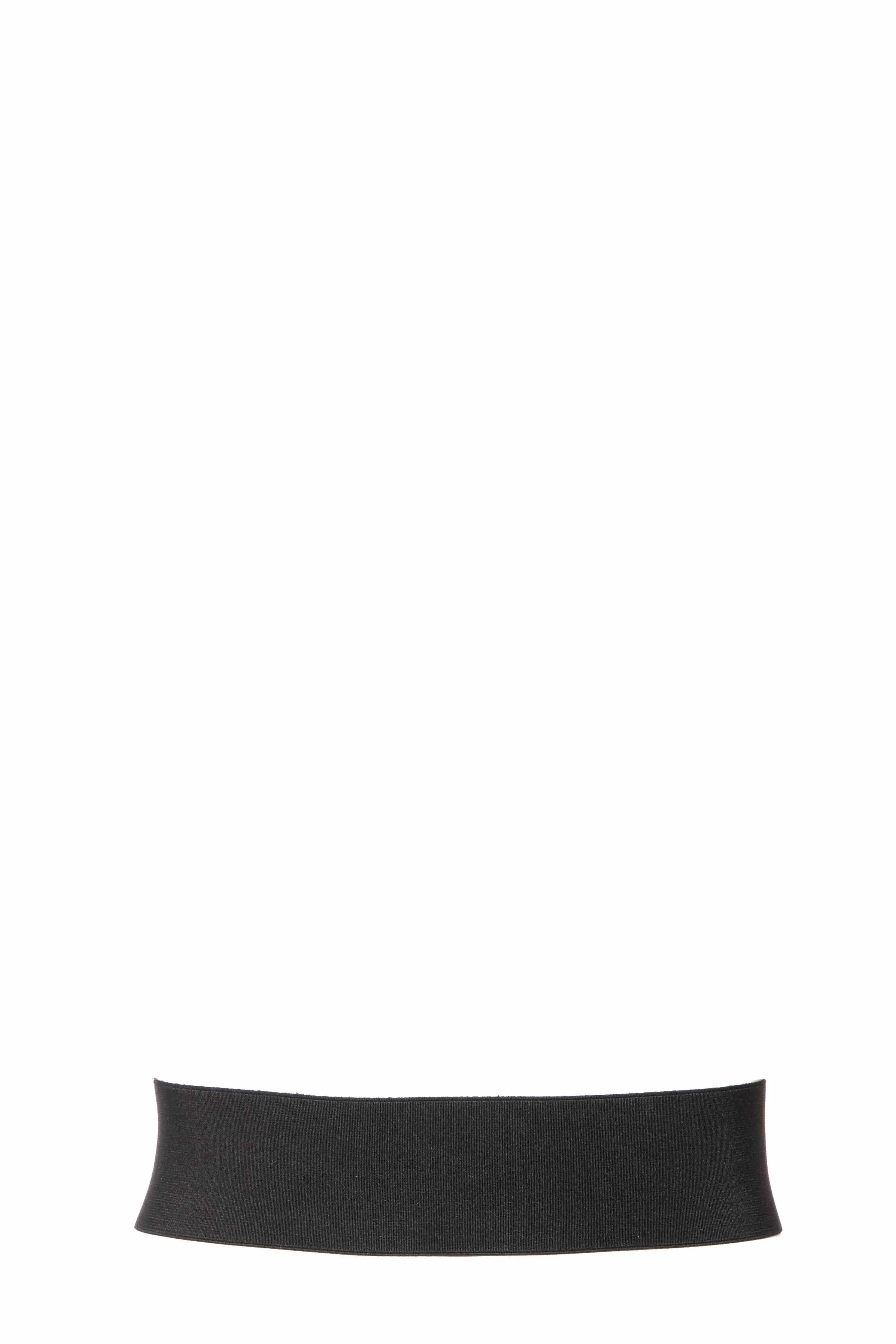 Black Leather Belt With A Stitched Diamond Shaped Design