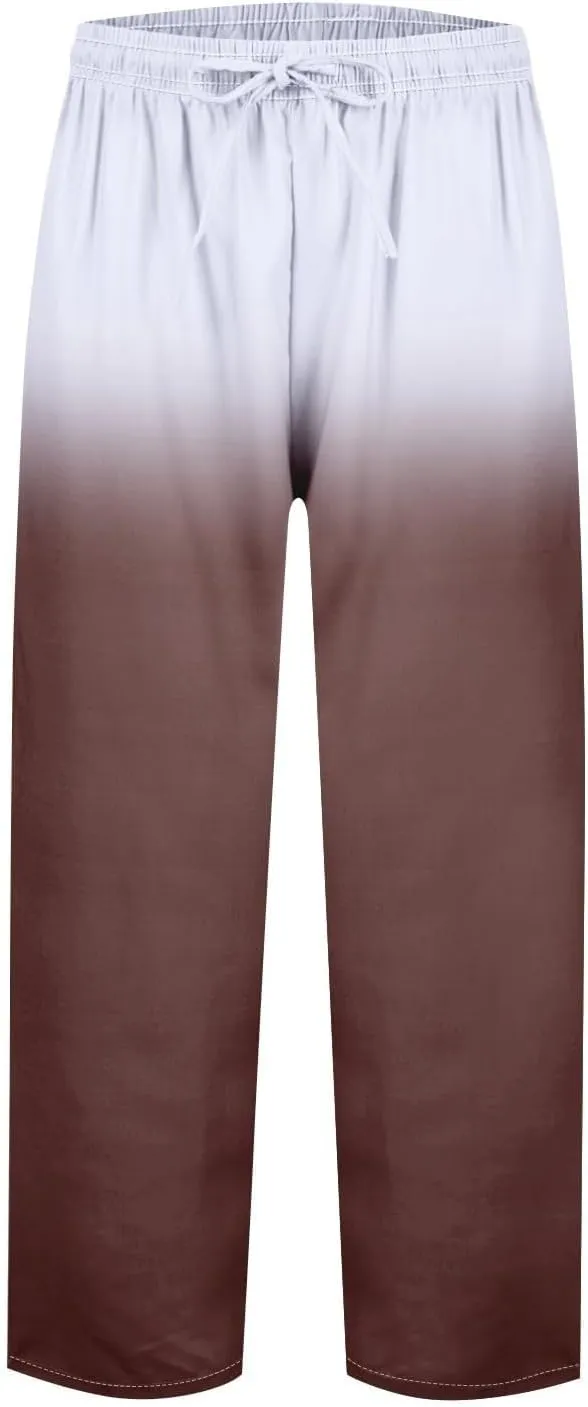 Black Leggings Women Color Cotton Linen Elastic Seven Pants Beach Casual Pants Loose Cotton Linen Palazzo