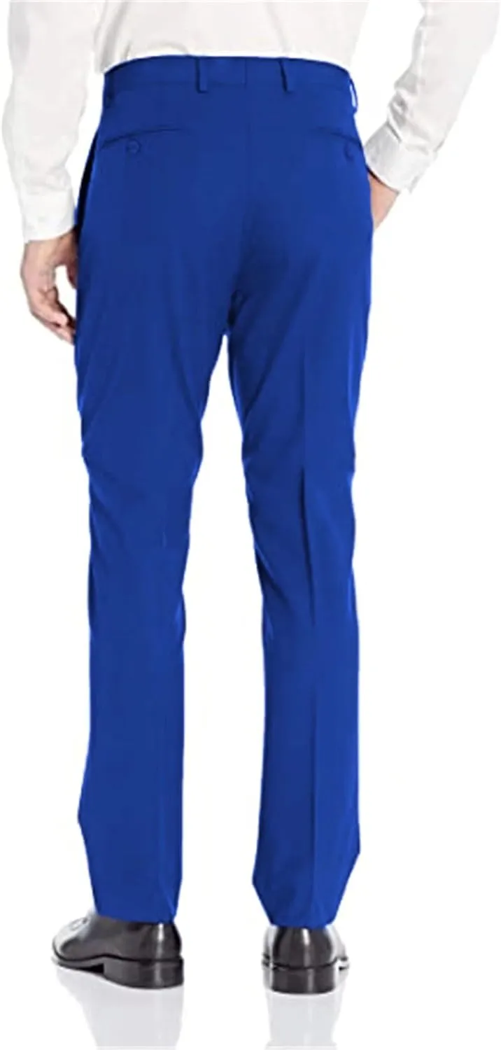 Bofan Mens Suit Pants Expandable-Waist Flat Front Straight Fit Suit Trousers for Men