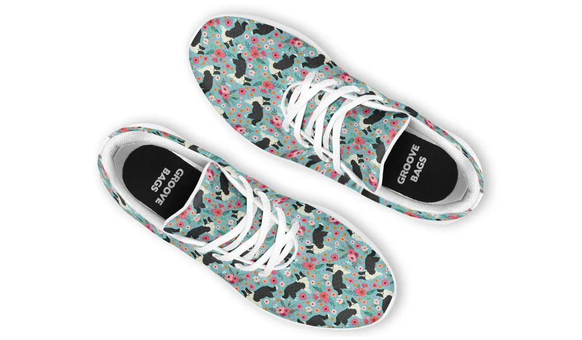 Border Collie Flower Athletic Sneakers