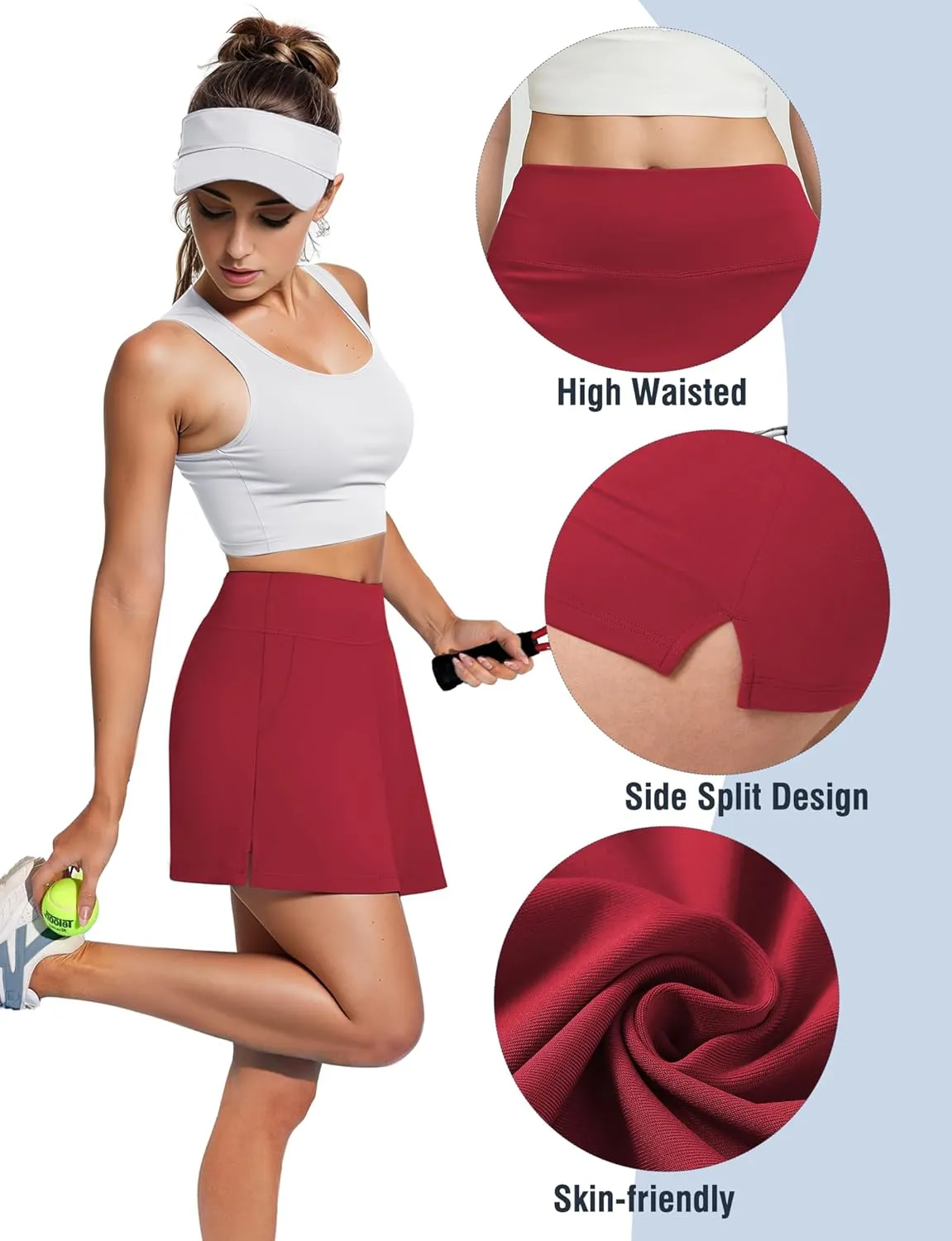 Buauty Women's Tennis Skirt Shorts High Waisted Golf Skorts with Pockets Workout Athletic Casual Outfit Clothes