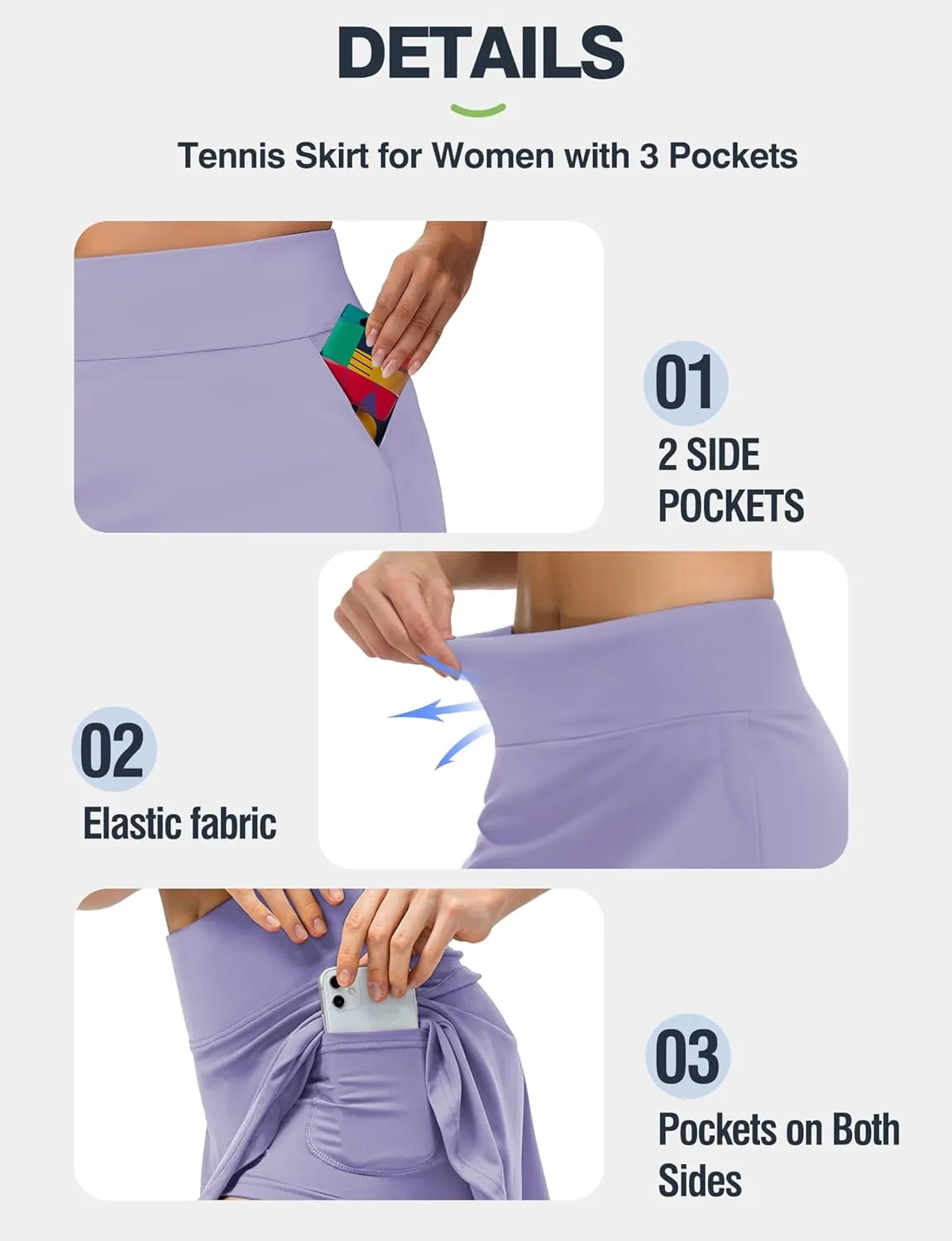 Buauty Women's Tennis Skirt Shorts High Waisted Golf Skorts with Pockets Workout Athletic Casual Outfit Clothes