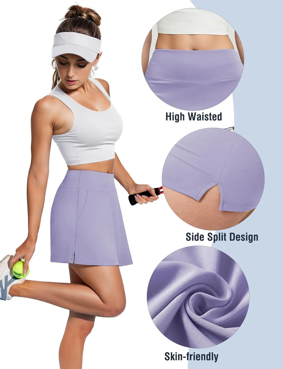 Buauty Women's Tennis Skirt Shorts High Waisted Golf Skorts with Pockets Workout Athletic Casual Outfit Clothes