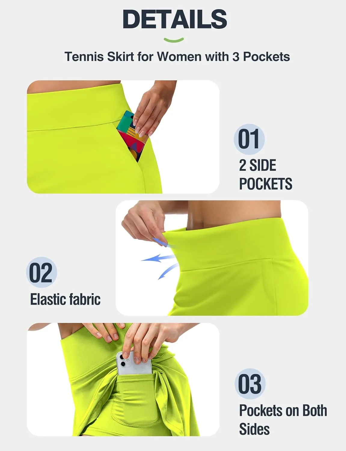 Buauty Women's Tennis Skirt Shorts High Waisted Golf Skorts with Pockets Workout Athletic Casual Outfit Clothes