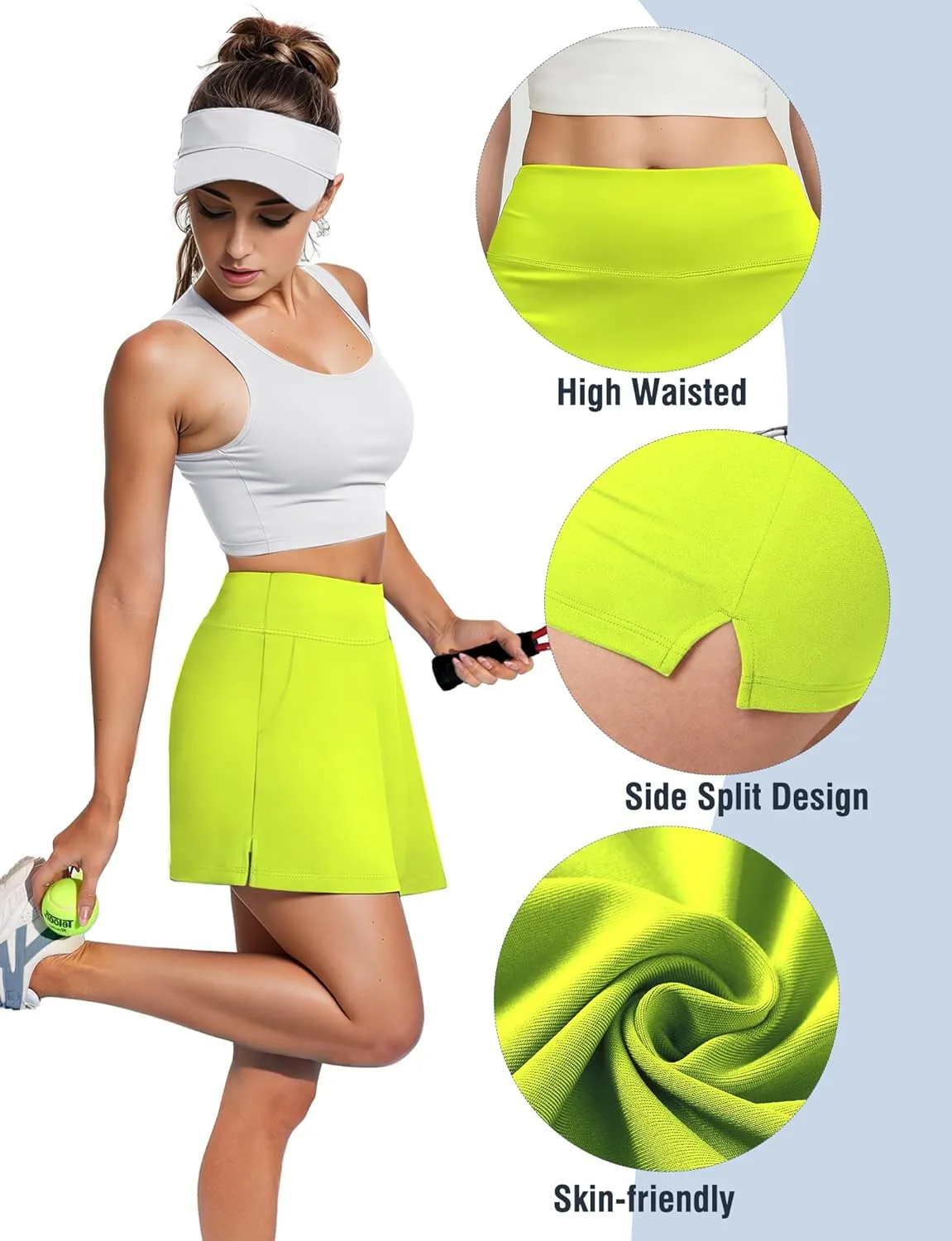 Buauty Women's Tennis Skirt Shorts High Waisted Golf Skorts with Pockets Workout Athletic Casual Outfit Clothes