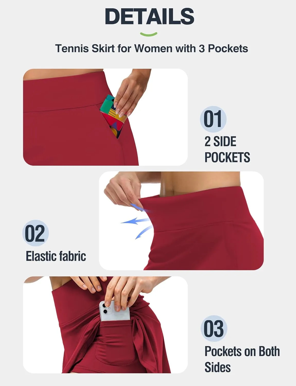 Buauty Women's Tennis Skirt Shorts High Waisted Golf Skorts with Pockets Workout Athletic Casual Outfit Clothes