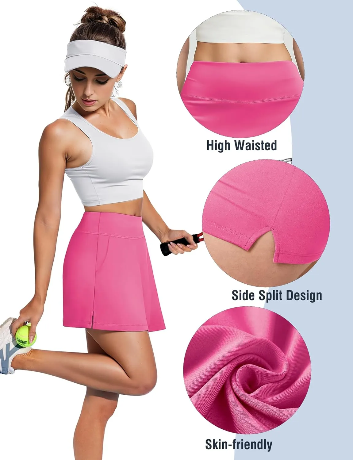 Buauty Women's Tennis Skirt Shorts High Waisted Golf Skorts with Pockets Workout Athletic Casual Outfit Clothes