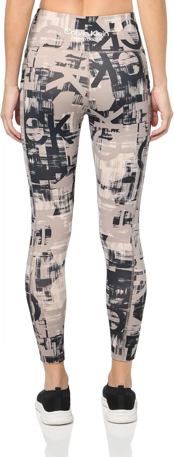 Calvin Klein Women's Printed High Waisted Leggings with Pockets