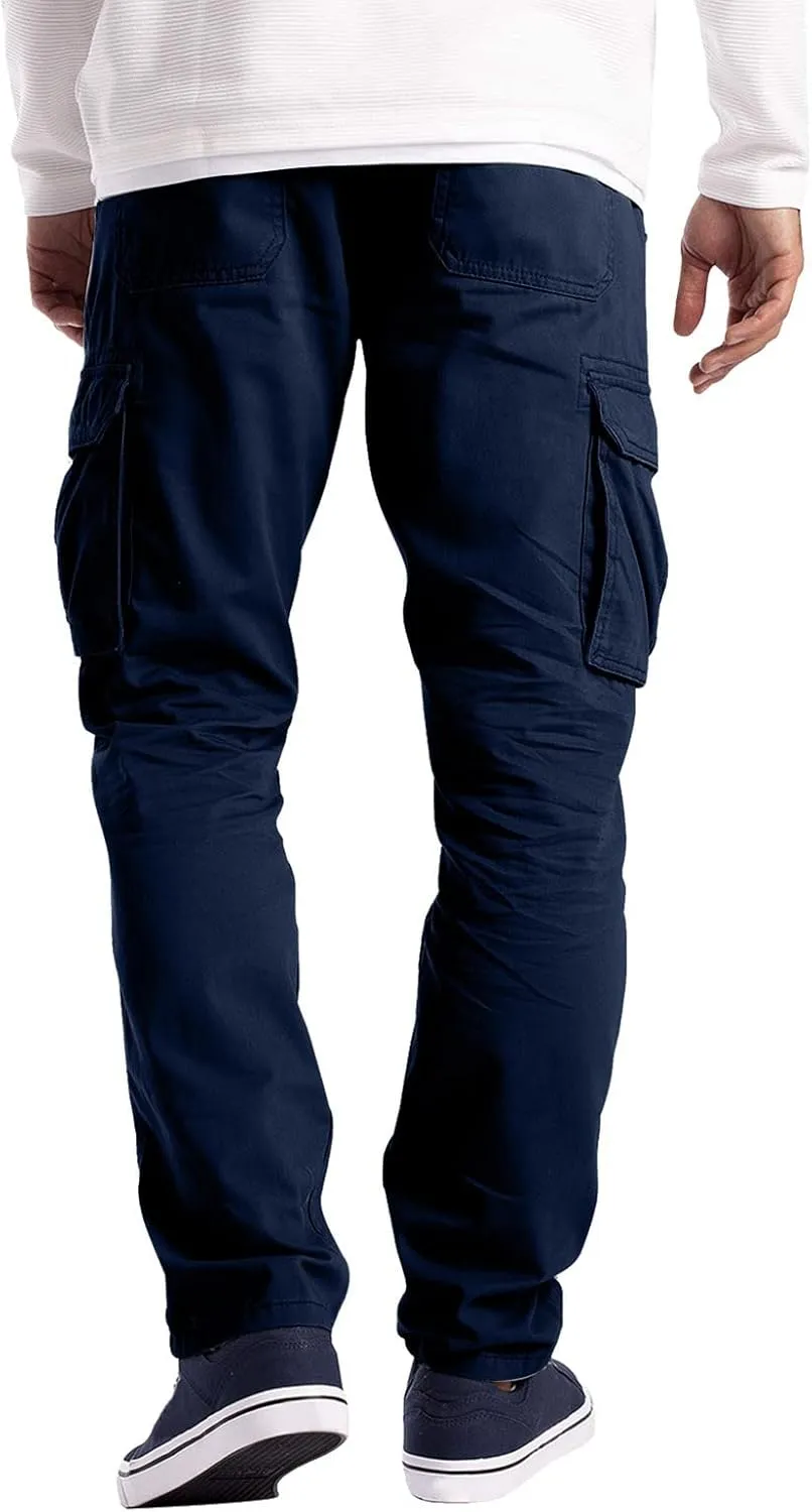 Cargo Pants for Men Big and Tall Men's Heavyweight Fleece Cargo Sweatpants Men's Jogger Pants Drawstring Gym Running