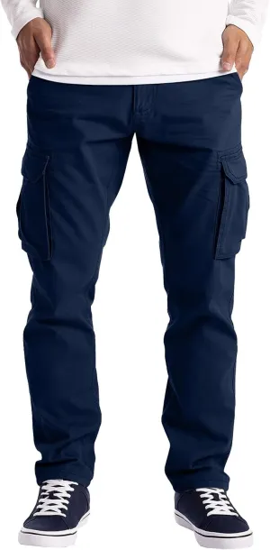 Cargo Pants for Men Big and Tall Men's Heavyweight Fleece Cargo Sweatpants Men's Jogger Pants Drawstring Gym Running