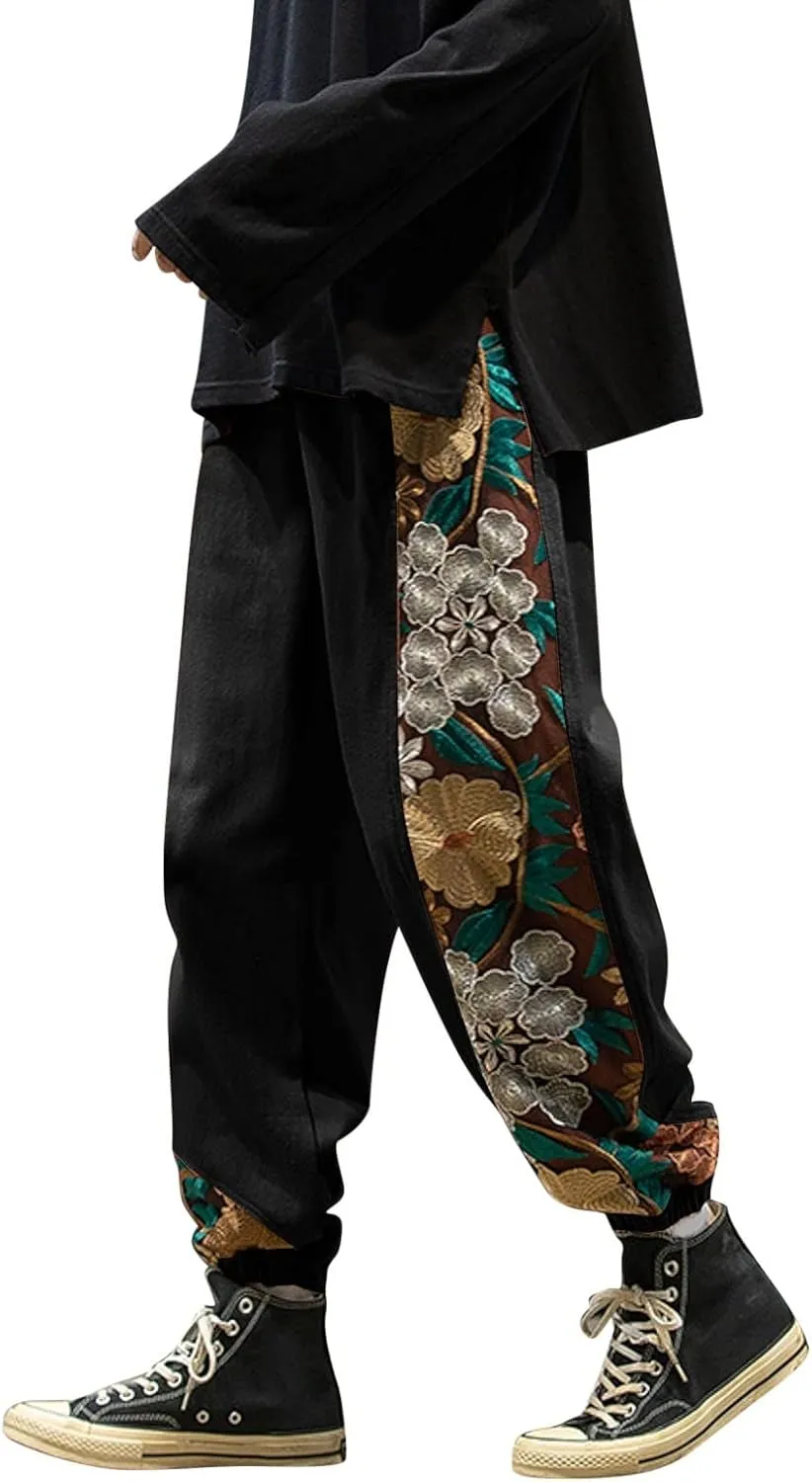 Cargo Pants for Men Big and Tall, Pants Men's Sweatpants Casual Lounge Cotton Yoga Pants Loose Open Bottom Straight
