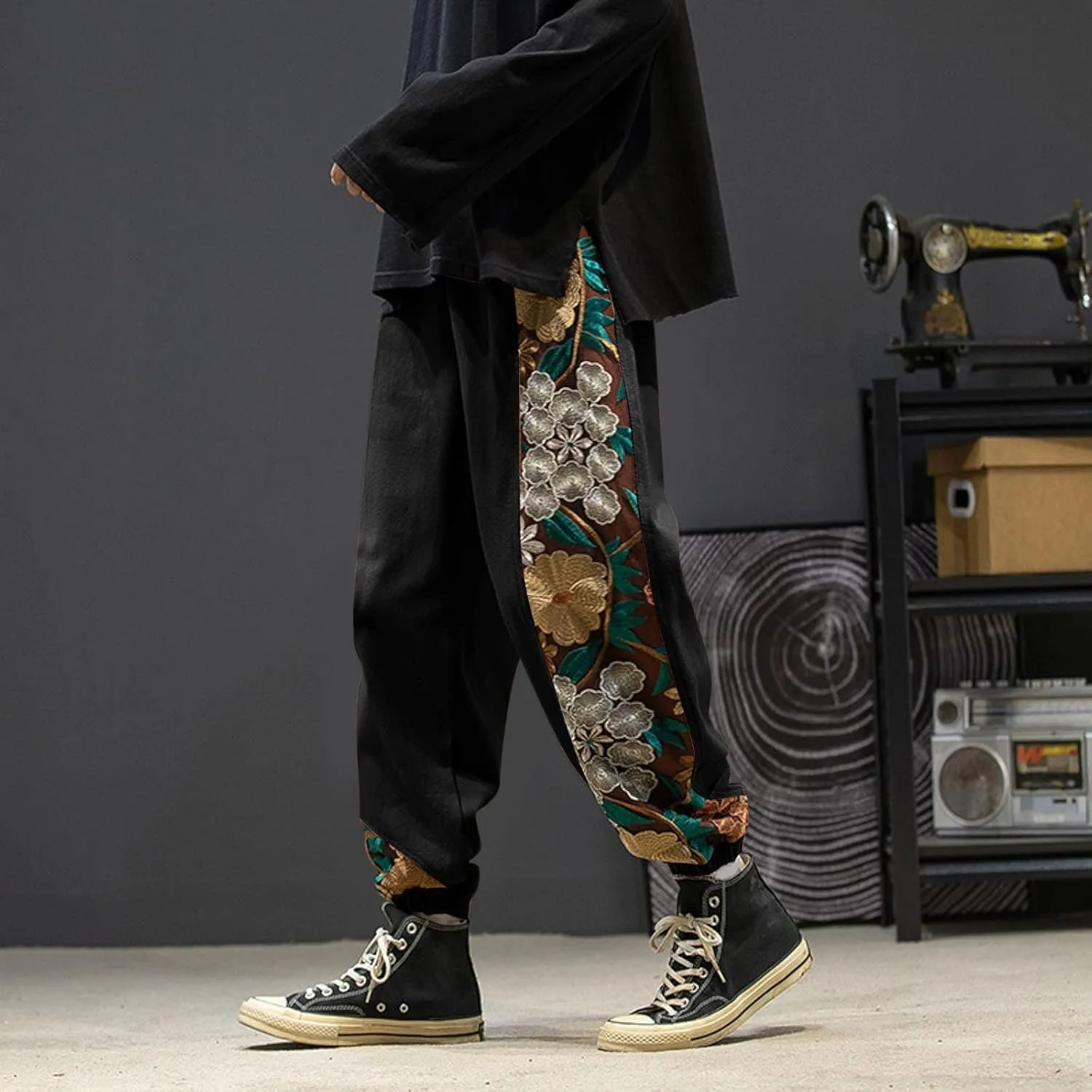Cargo Pants for Men Big and Tall, Pants Men's Sweatpants Casual Lounge Cotton Yoga Pants Loose Open Bottom Straight