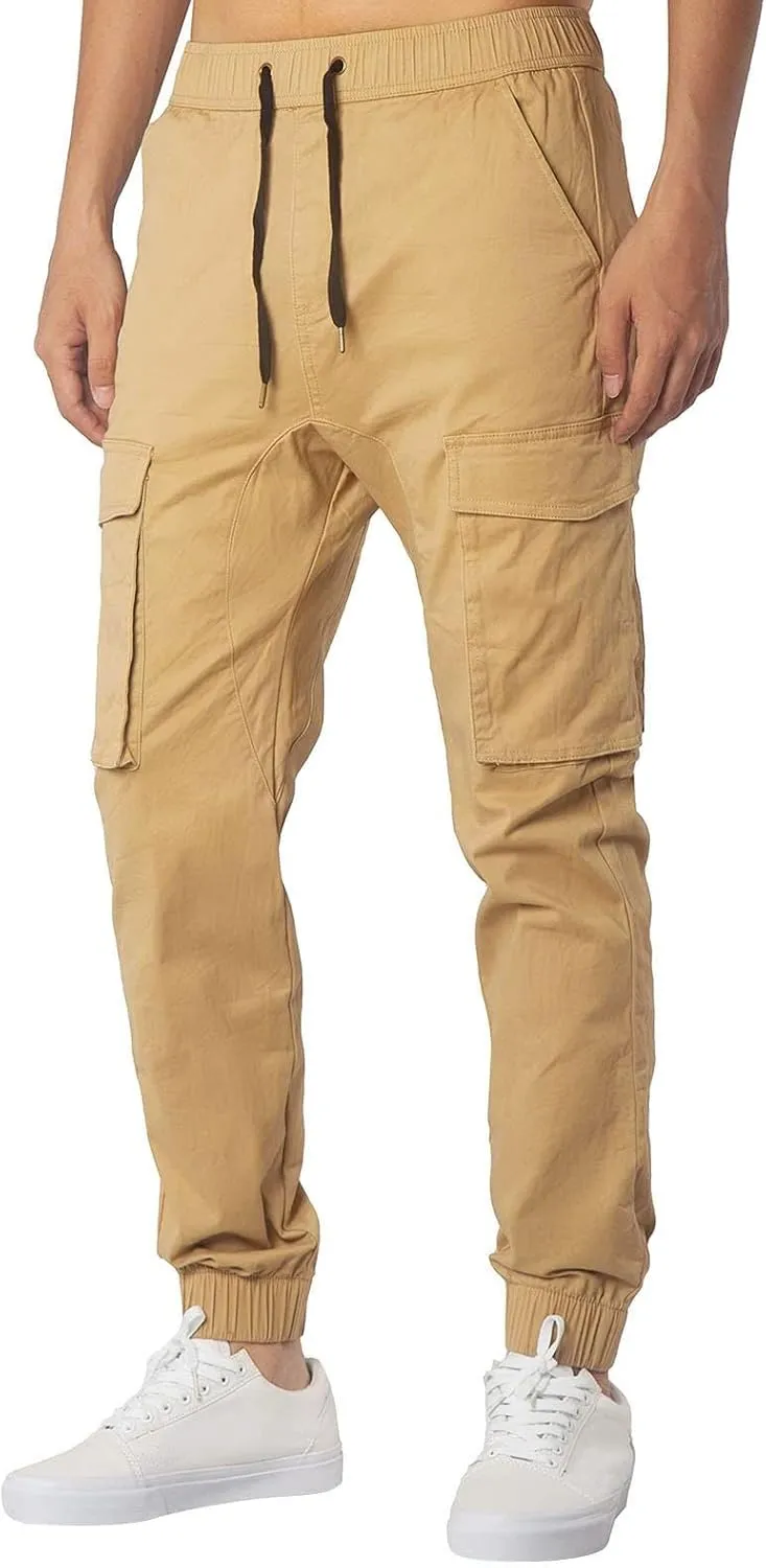 Cargo Pants for Men Big and Tall, Sports Outdoor Trousers Mens Sweatpants with Zipper Fly Tapered Gym Running Workout