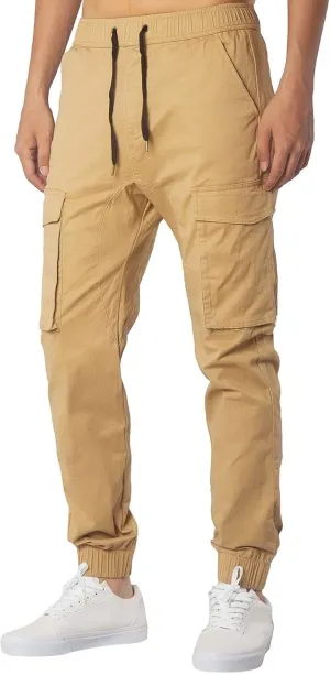Cargo Pants for Men Big and Tall, Sports Outdoor Trousers Mens Sweatpants with Zipper Fly Tapered Gym Running Workout