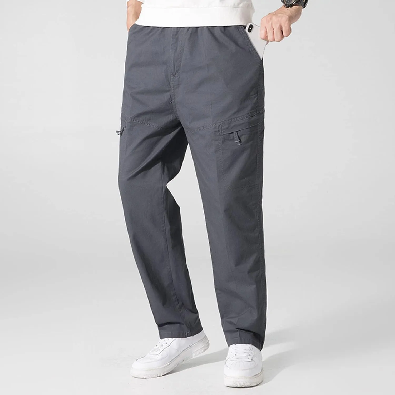 Cargo Pants for Men Big and Tall, Sweatpants Long Pants with Pockets Camping Pants Men Printed Overalls Casual Pocket