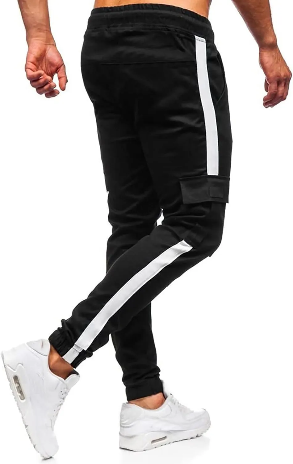 Cargo Pants for Men Big and Tall, Workout Sports Running Pant Zipper Pockets Pants for Men with Zipper Casual Pockets