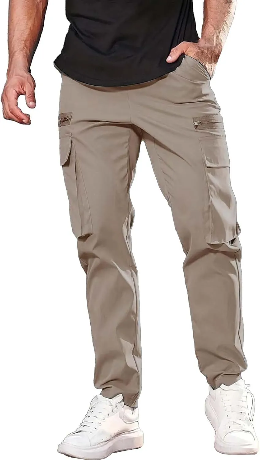 Cargo Pants for Men Big Tall Cotton Casual Cargo Work Pants Baggy Joggers Athletic Pants Loose Straight Sweatpants