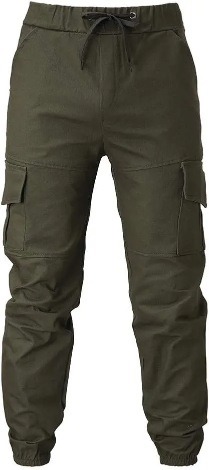 Cargo Pants for Men Relaxed Fit Workwear Casual Cargo Pull On Pants Men's Joggers Pants Athletic Mens Cotton Linen